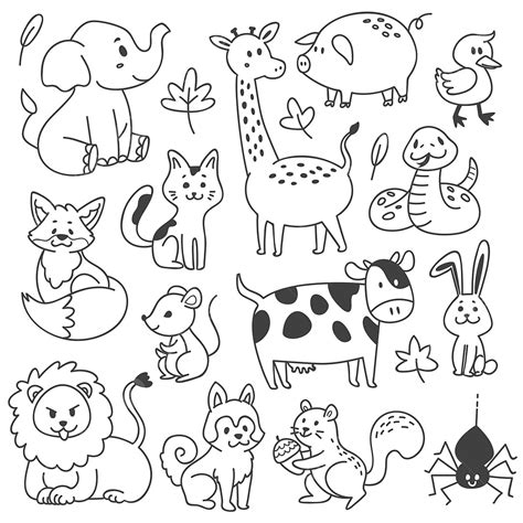 cute doodle animals|free animal doodles images.